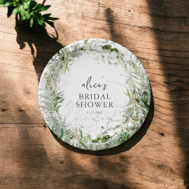Prato de Papel Greenery Garden Bridal Shower