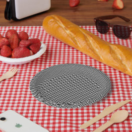 Prato De Papel Grelha de Grelha Vintage Negra e Branca Novo