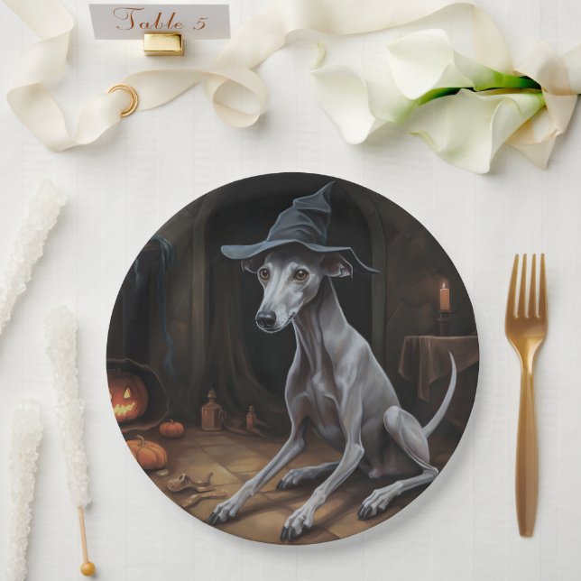 Prato De Papel Greyhound Pumpkins Halloween Assustado (Casamento)