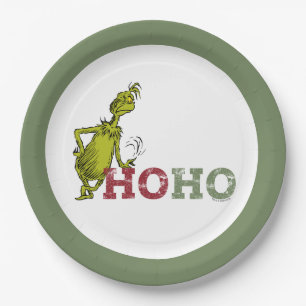 Prato De Papel Grinch   Ho Ho Ho