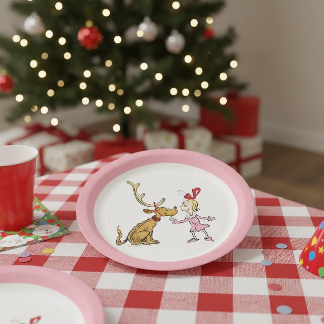 Prato De Papel Grinch | Max & Cindy Lou Quem (Criador carregado)