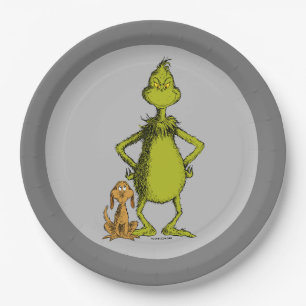 Prato De Papel Grinch Max & Posição do Grinch
