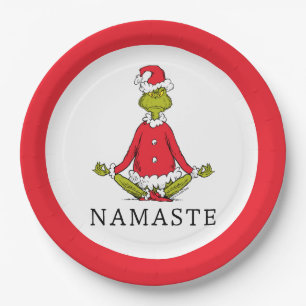 Prato De Papel Grinch   Namaste Papai Noel