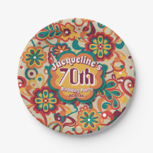Groovy Psychedelic 60s 70s Aniversário Floral