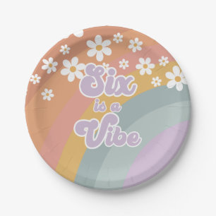 Prato De Papel Groovy Retro 6 é uma placa de papel vice-versa