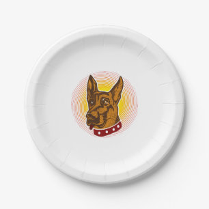 Prato De Papel Guarda Cachorro Belga Malinois Shepherd