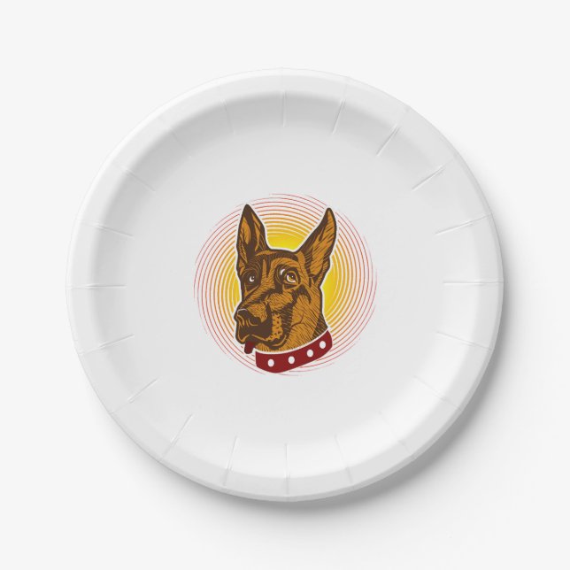 Prato De Papel Guarda Cachorro Belga Malinois Shepherd (Frente)