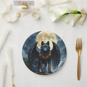 Prato De Papel Guardião da Lua – O Lobo de Asa Preta