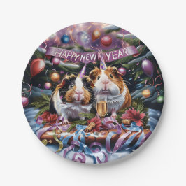 Prato De Papel Guiné Pigs no Ano Novo