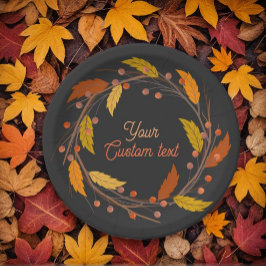 Prato De Papel Guirlanda de folhas de outono personalizadas de pr