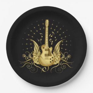 Prato De Papel Guitarra voada ouro