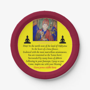 Prato De Papel Guru Rinpoche & Seven Line Prayer /Padmasambhava P