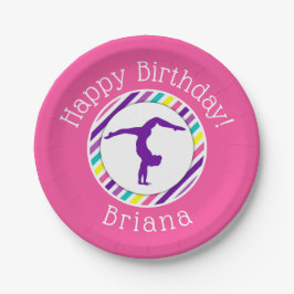 Prato De Papel Gymnass Party Pink Girl