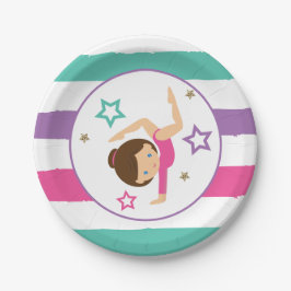 Prato De Papel Gymnástica Rapariga Púrpura Púrpura Pia Noite Pap