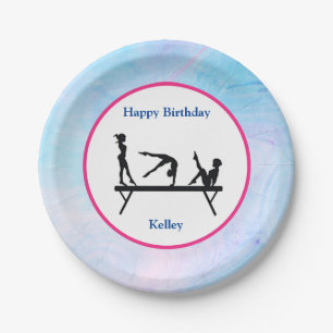 Prato De Papel Gymnastics "Happy Birthday" Balance Beam