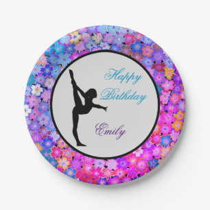 Prato De Papel Gymnastics Happy Birthday Personalizado