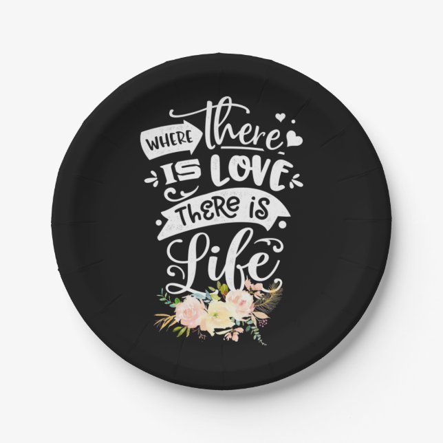 Prato De Papel Há Amor Há Vida (Frente)