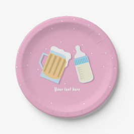 Prato De Papel Há um Bebê Fabricando Caneca de Cerveja Churrasco 