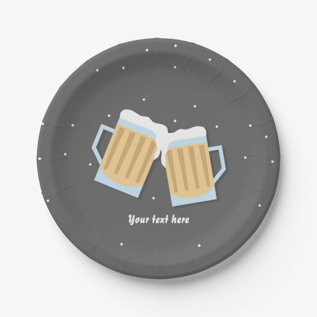 Prato De Papel Há um Bebê Fabricando Canecas de Cerveja Cinza Chu (Frente)