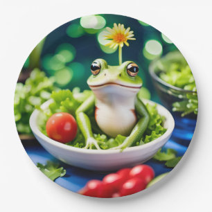 Prato De Papel Há Um Sapo Na Minha Salada