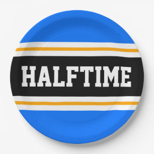 Prato De Papel HALFTIME Azul Brilhante Azul Preto, Listras Amarel