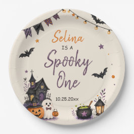 Prato De Papel  Halloween 1st Birthday Girls Ghost