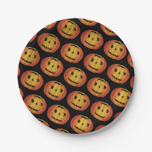 Prato De Papel Halloween antigo, Pumpkin (jack-o-lanterno)