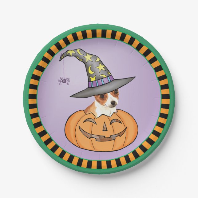 Prato De Papel Halloween Chihuahua (Frente)