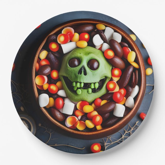 Prato De Papel Halloween Creepy Candy Bowl (Frente)