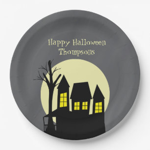 Prato De Papel Halloween Cute Witch Spooky Assustador Casa Assomb