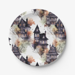 Prato De Papel Halloween da Casa Assombrada