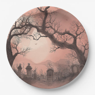 Prato De Papel Halloween da Floresta Cerrante