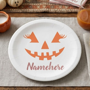 Prato De Papel Halloween da Girly Jack O Lanterna Pumpkin Persona