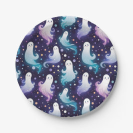 Prato De Papel Halloween Fantasma Pequeno Boo!