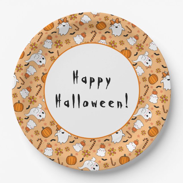 Prato De Papel Halloween Fofo (Frente)