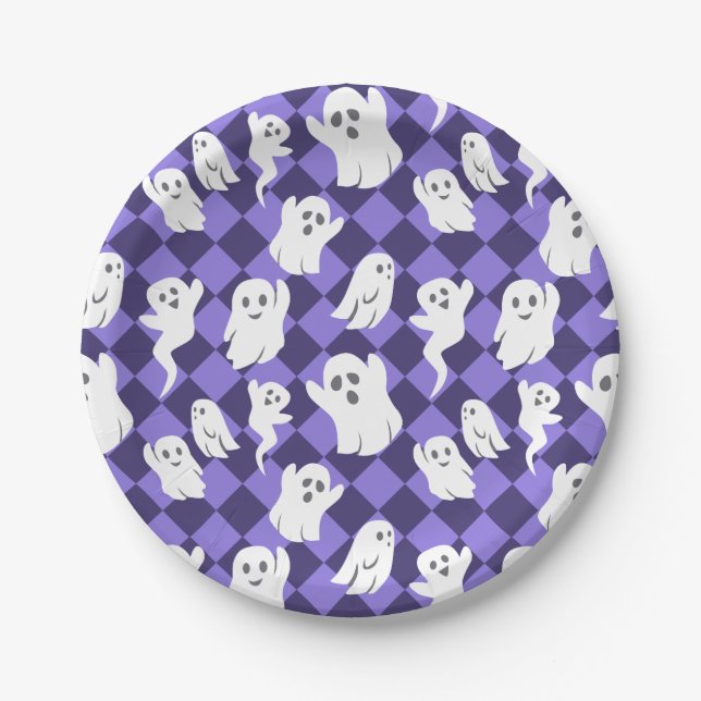 Prato De Papel Halloween Ghosts (Frente)