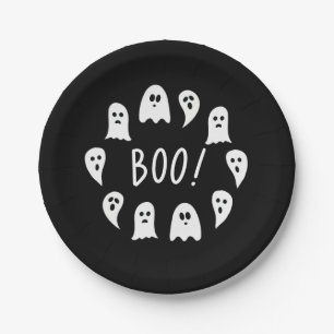 Prato De Papel Halloween Ghosts Boo