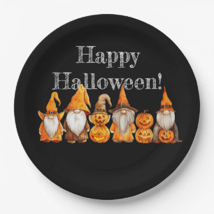 Prato De Papel Halloween Gnomos