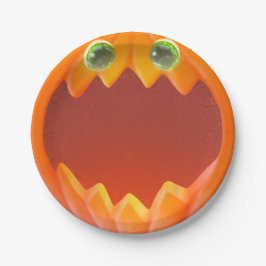 Prato De Papel Halloween Kids Party Pumpkin Paper Plate