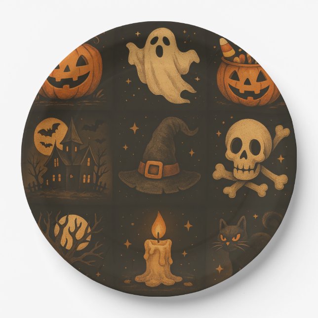 Prato De Papel Halloween paper plates (Frente)