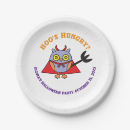 Prato De Papel Halloween Paper Plates Owl Devil Design