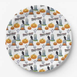 Prato De Papel Halloween Patttern On Paper Plates
