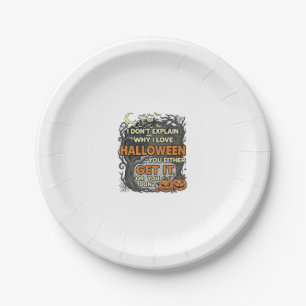 Prato De Papel Halloween Pegue-o Árvore Abóbora Morcegos Teia de