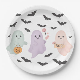 Prato De Papel Halloween Personalizável para Crianças Doces ou Tr