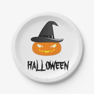 Prato De Papel Halloween Pumkin