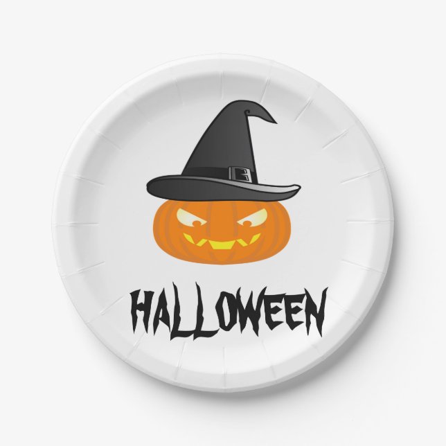 Prato De Papel Halloween Pumkin (Frente)