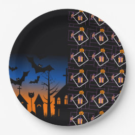 Prato De Papel Halloween Pumpkin Party Paper Plates