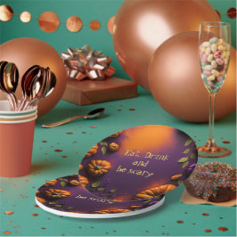 Prato De Papel Halloween Pumpkins