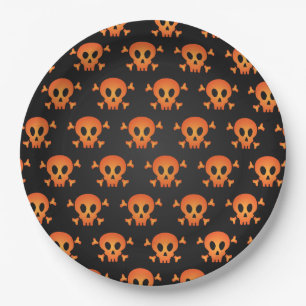 Prato De Papel Halloween Scary Skull