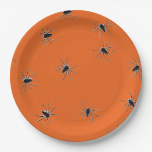 Prato De Papel Halloween Scary Spider Pattern